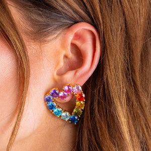 Katie Multicolor Heart Gem Earrings WOMEN - Accessories - Jewelry - Earrings Taylor Elliott Designs