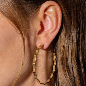 Cassie Gold Wavy Hoop Earrings WOMEN - Accessories - Jewelry - Earrings Taylor Elliott Designs