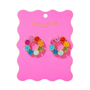 Paige Circle Multicolor Gem Earrings WOMEN - Accessories - Jewelry - Earrings Taylor Elliott Designs