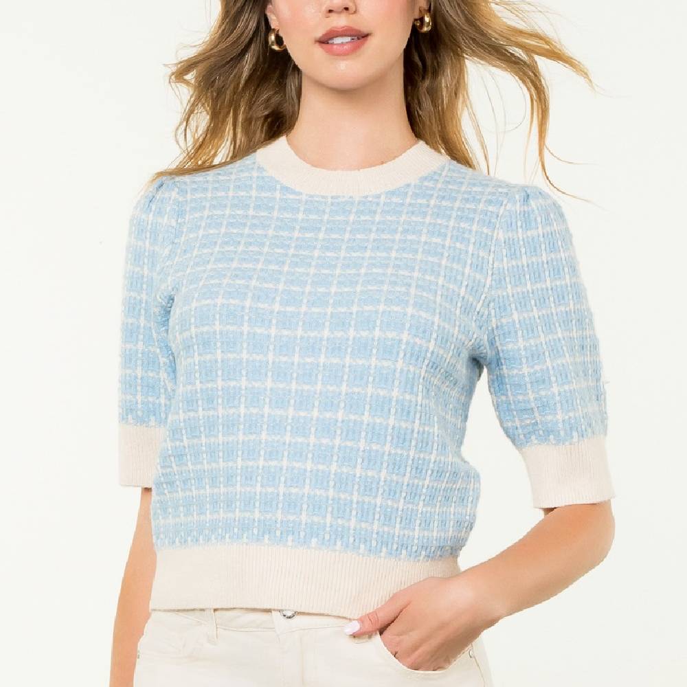 Puff Sleeve Knit Top WOMEN - Clothing - Tops - Short Sleeved THML Clothing