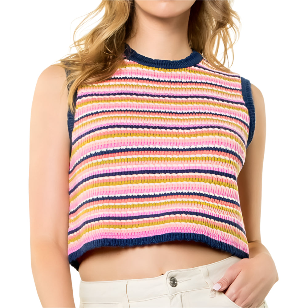 Sleeveless Pattern Knit Top