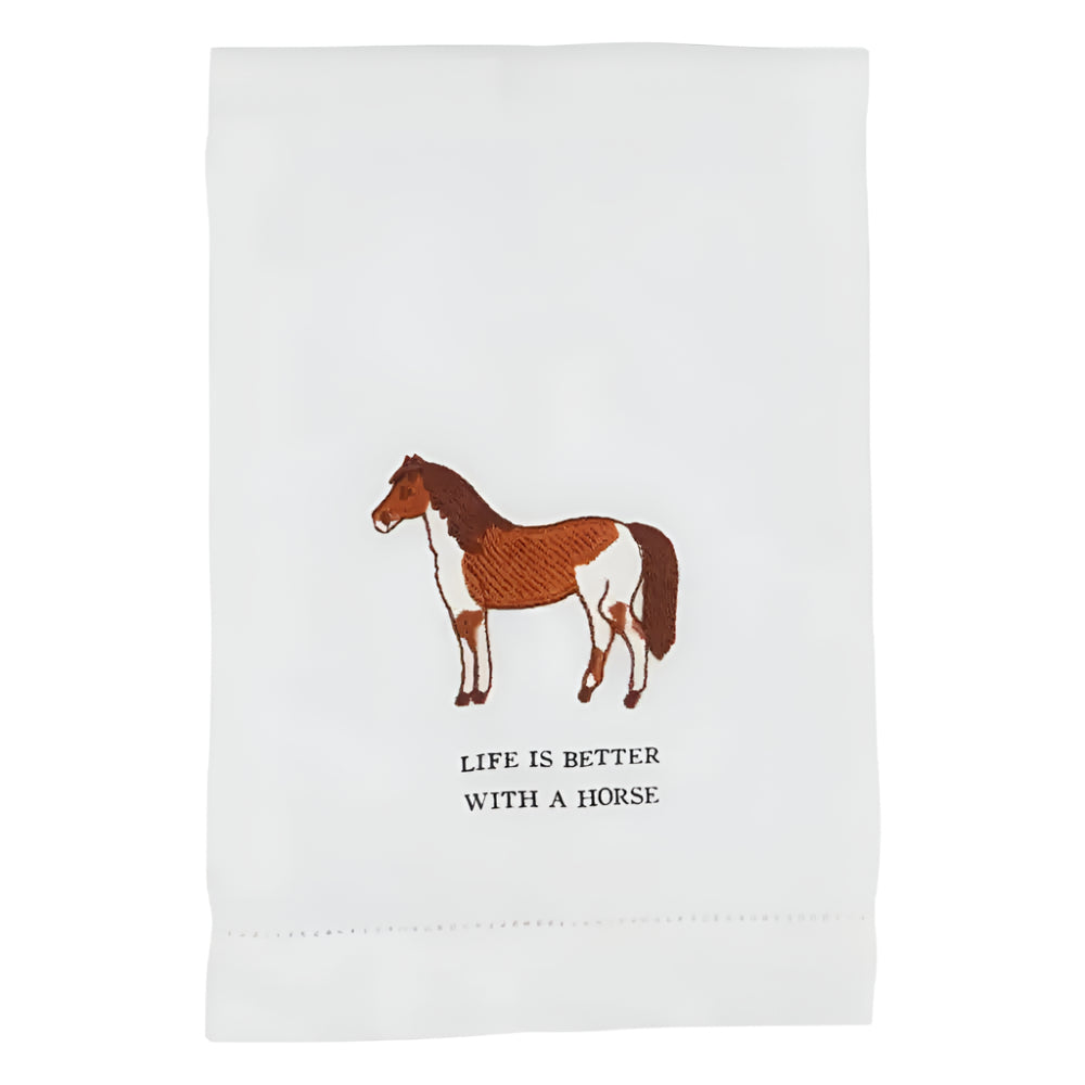 Mud Pie "Life Is Better With A Horse" Embroidery Towel HOME & GIFTS - Tabletop + Kitchen - Kitchen Decor Mud Pie