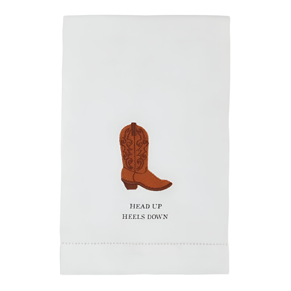 Mud Pie Cowboy Boot Embroidery Towel