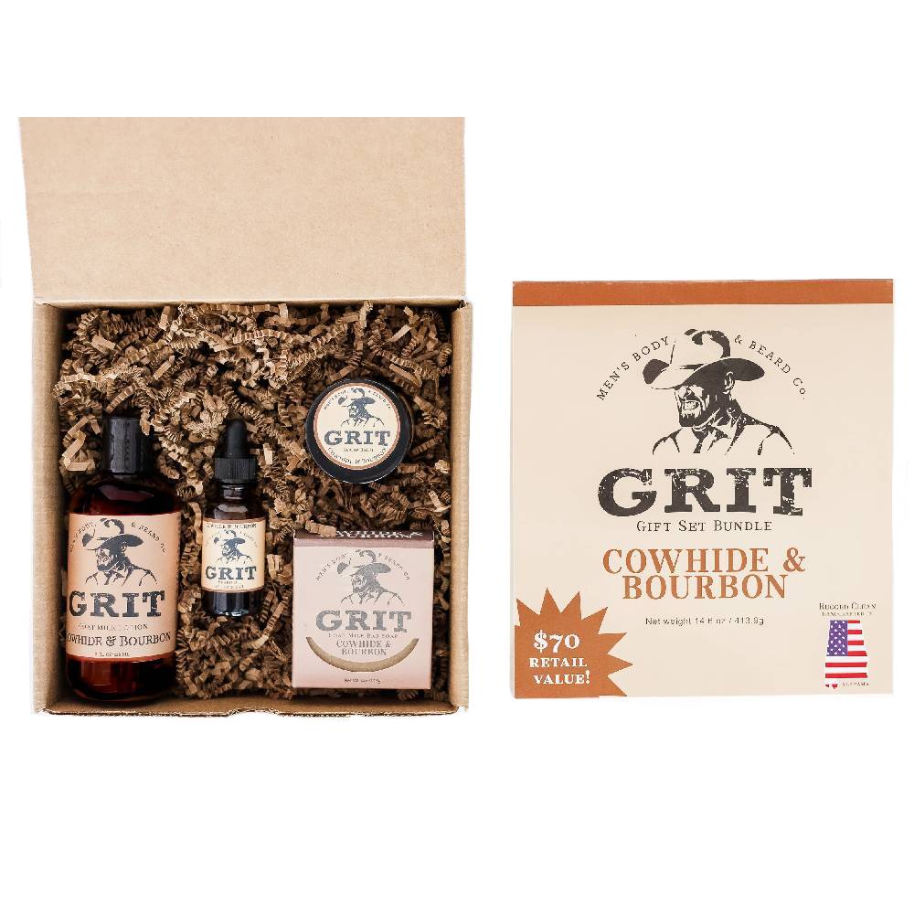 Grit Cowhide & Bourbon Bundle MEN - Accessories - Grooming & Cologne GRIT Beard Co