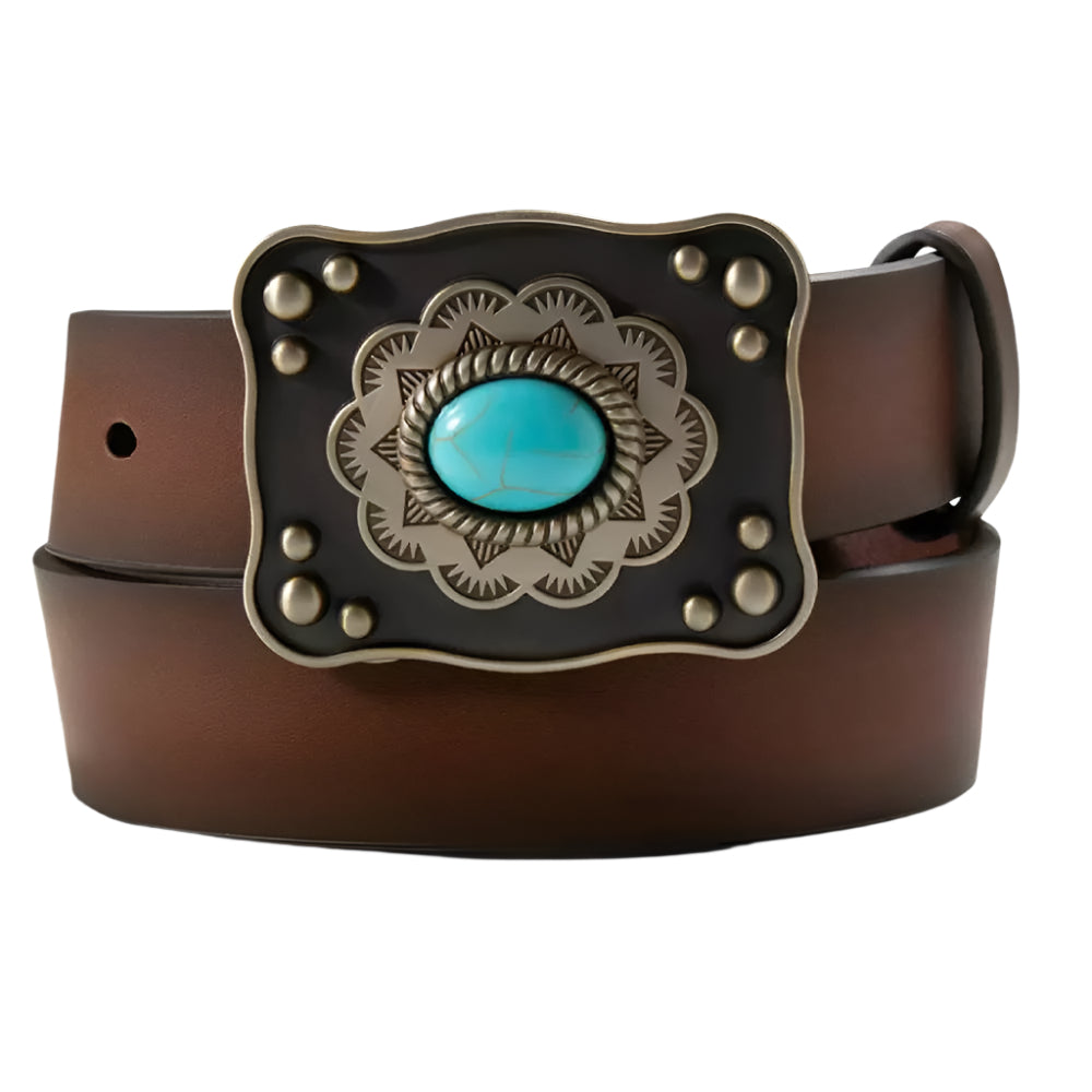 Ariat Girl's Western Belt with Turquoise Stone Buckle KIDS - Accessories - Belts M&F Western Products