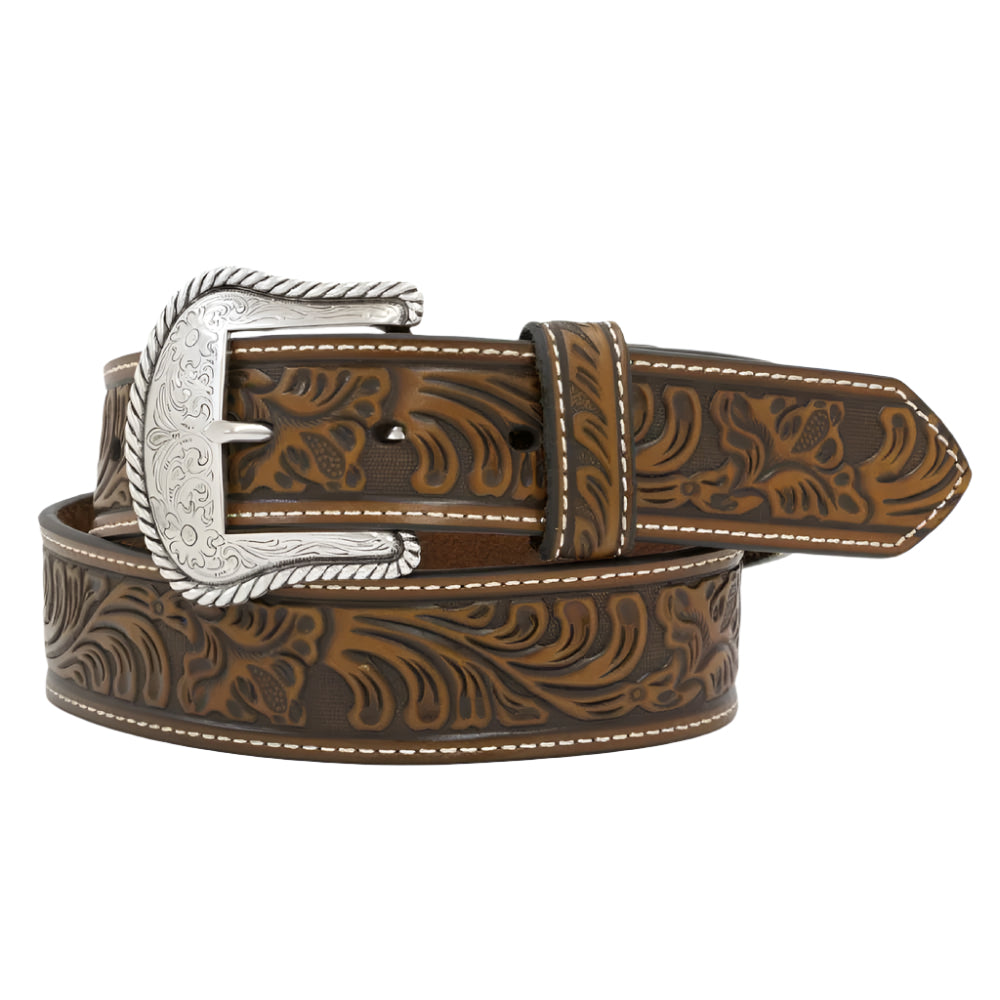 Nocona Men's Floral Embossed Western Belt MEN - Accessories - Belts & Suspenders Teskey's