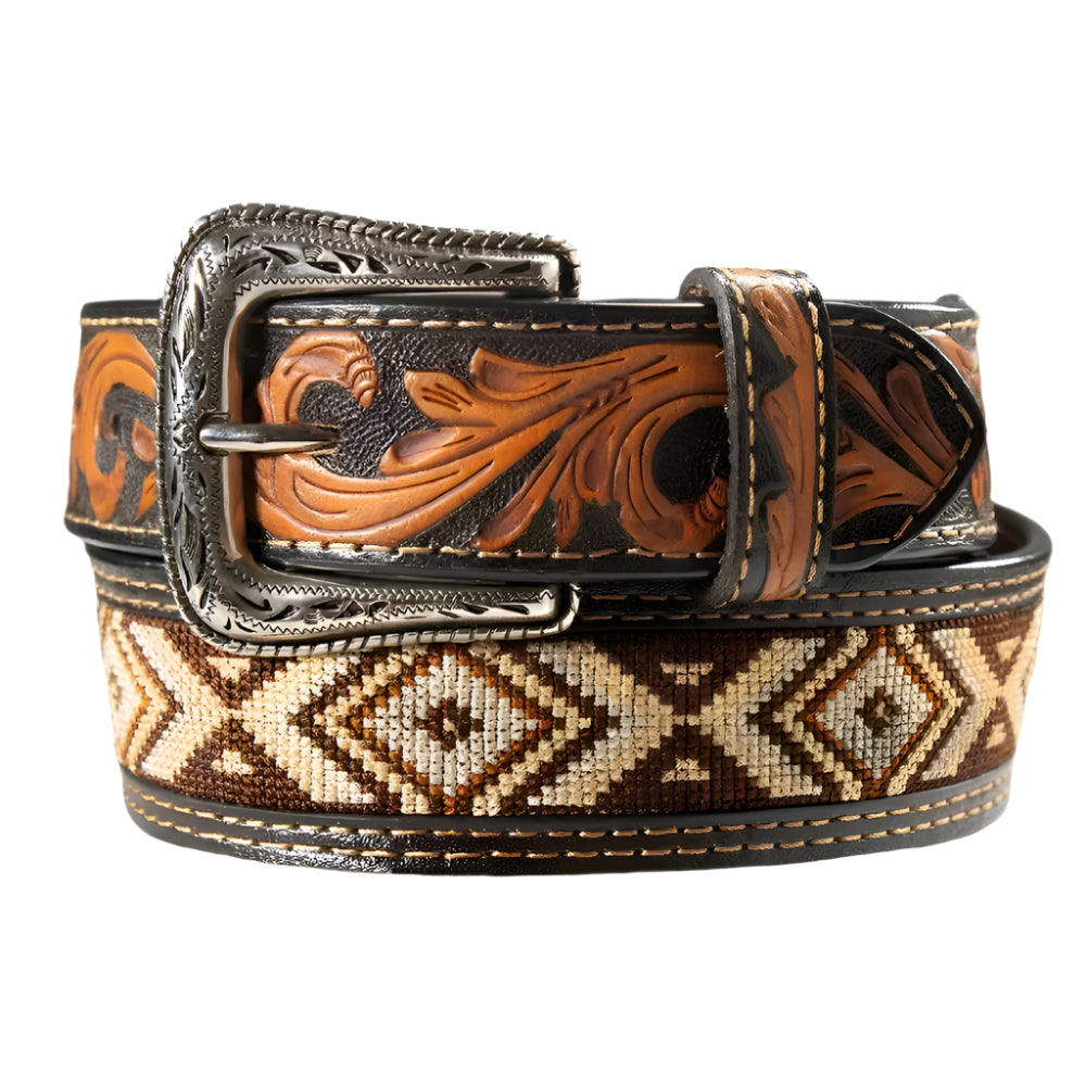 Nocona Men's Southwest Embroidery Inlay Belt MEN - Accessories - Belts & Suspenders M&F Western Products