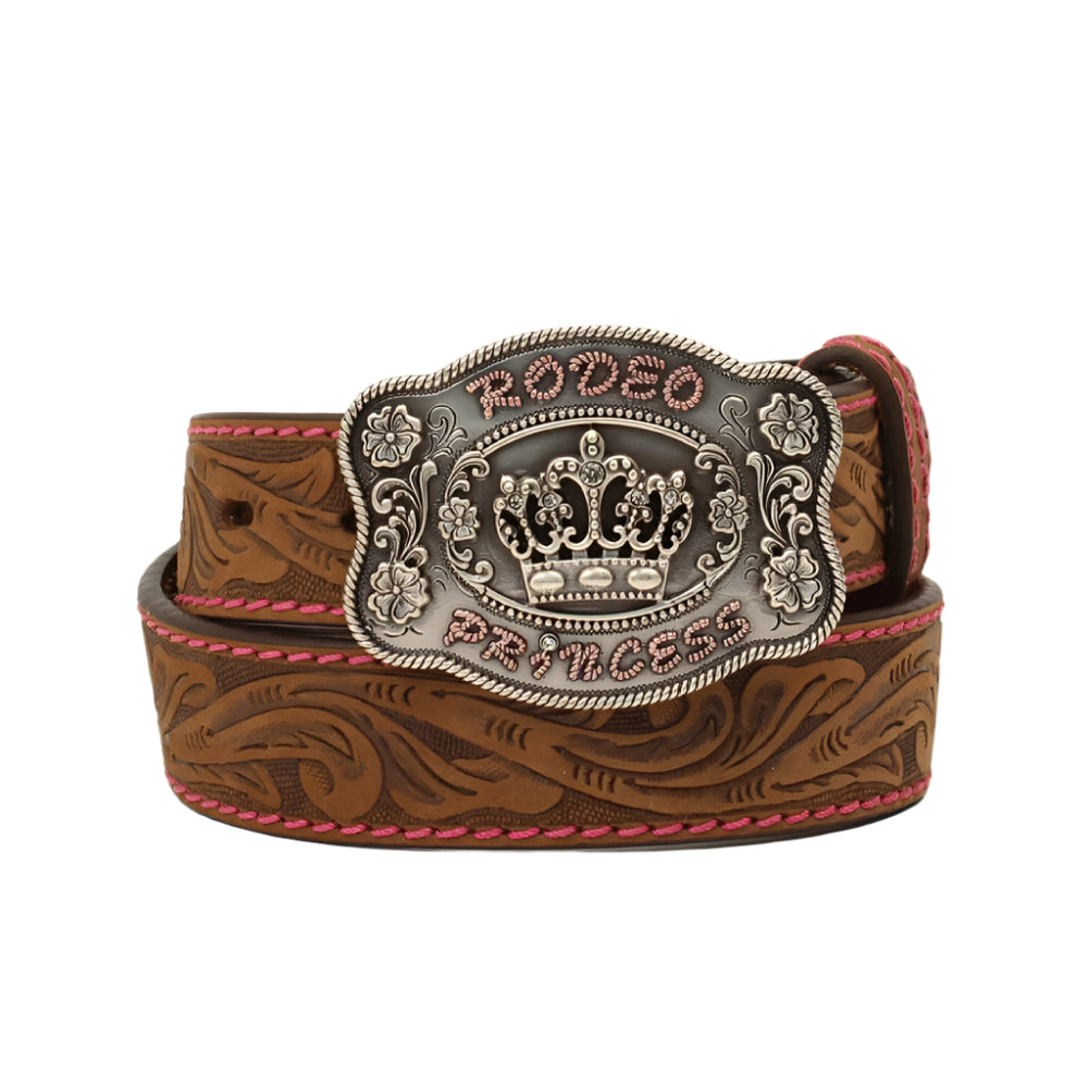 Angel Ranch Girl's Floral Tooled Lace Stitch Belt KIDS - Accessories - Belts M&F Western Products