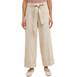 Cuffed Wide Leg Belted Pant WOMEN - Clothing - Pants & Leggings WISHLIST