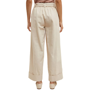 Cuffed Wide Leg Belted Pant WOMEN - Clothing - Pants & Leggings WISHLIST