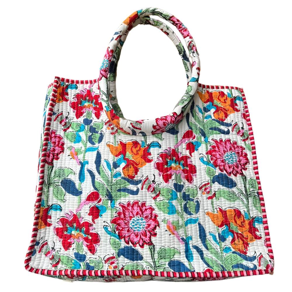 Reversible Floral Tote WOMEN - Accessories - Handbags - Tote Bags Bhawana Handicrafts