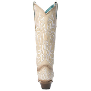 Corral Women's Tall White Embroidery Cowboy Boot