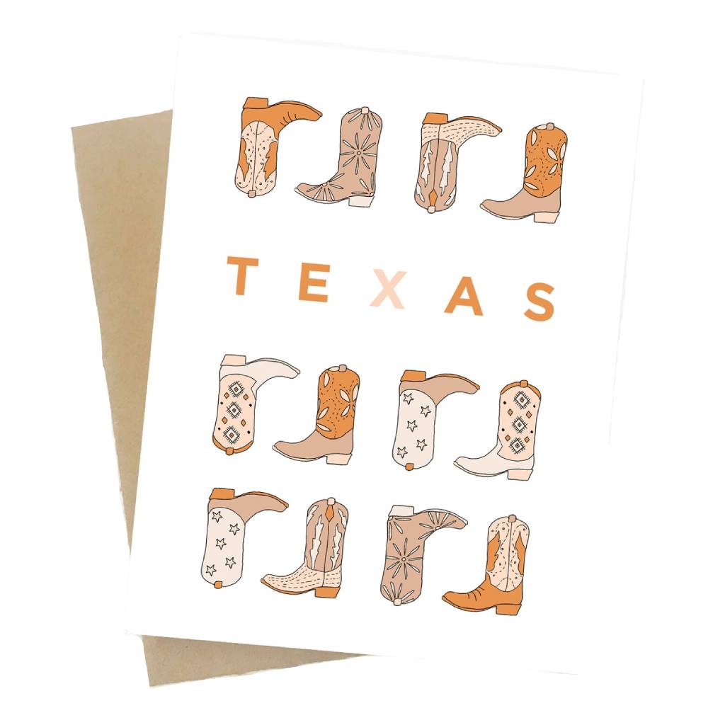 Texas Cowboy Boots Card HOME & GIFTS - Gifts Maddon and Co