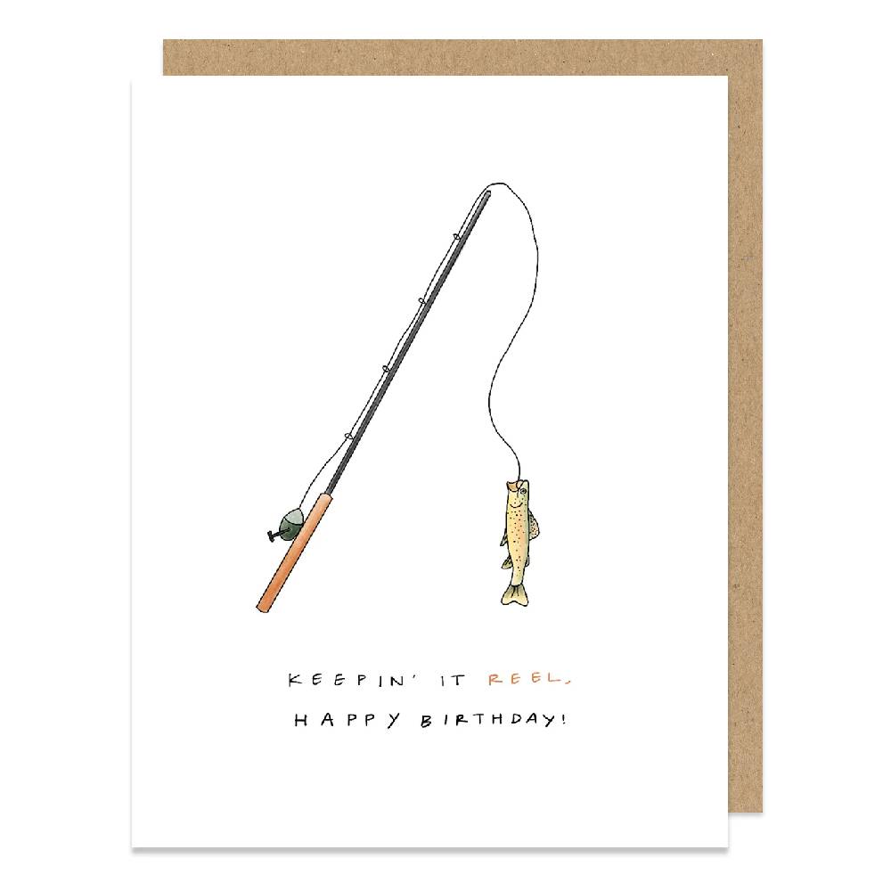 "Keepin' It Reel" Fishing Birthday Card