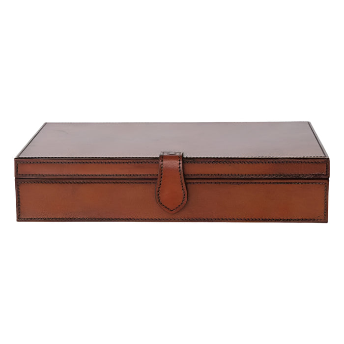 Leather Stitch Box With Flock Interior HOME & GIFTS - Home Decor - Decorative Accents Creative Co-Op