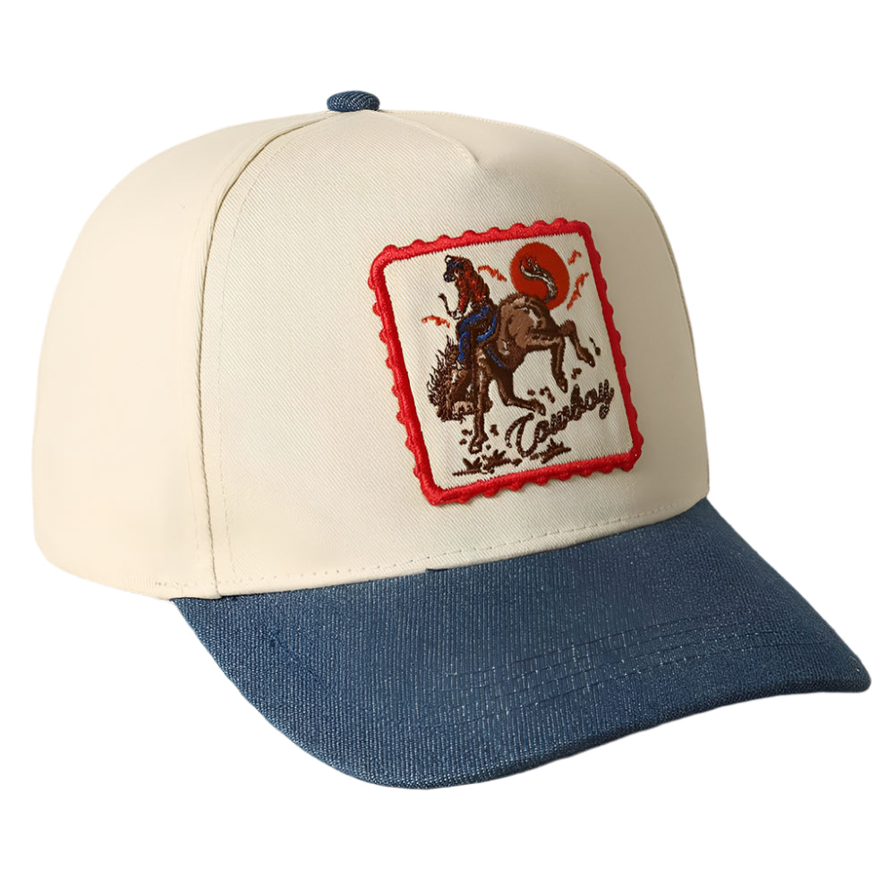 Cowboy Patch Trucker Hat - Dark Denim