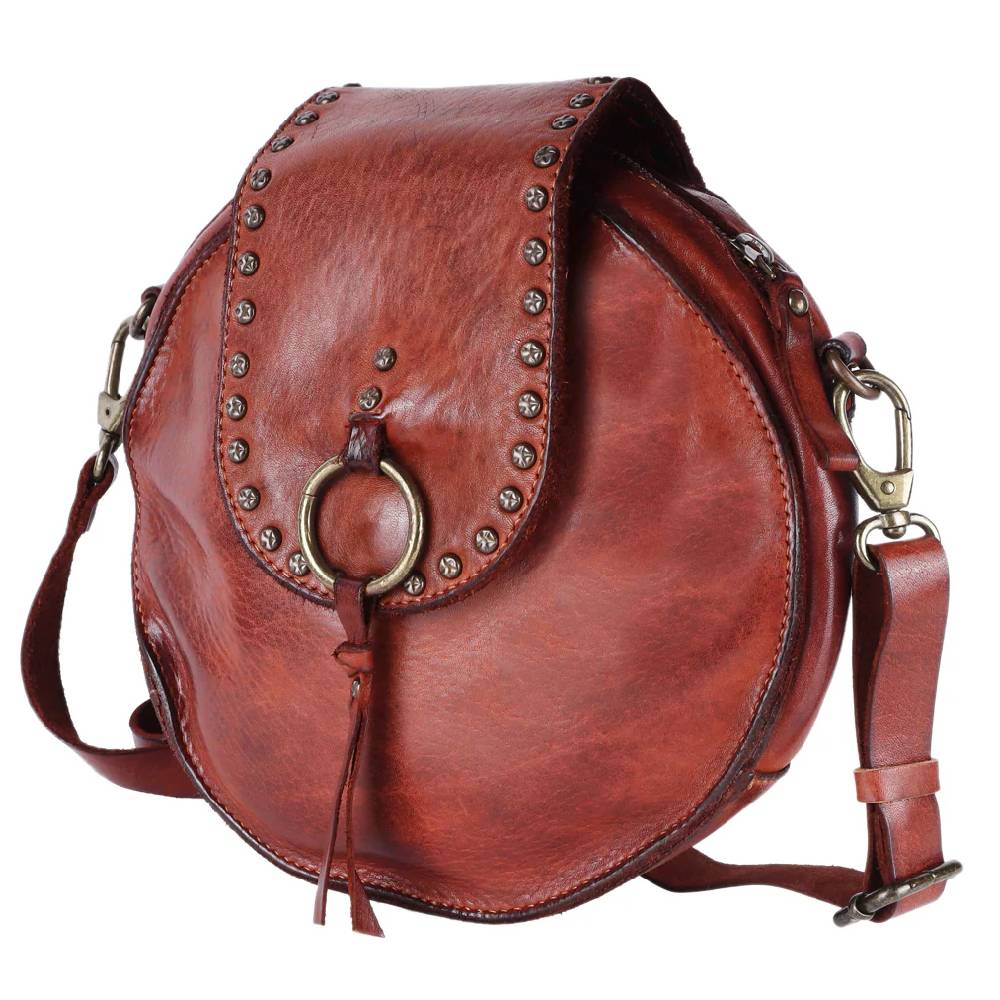 Spaghetti Western Leather Studded Canteen Bag WOMEN - Accessories - Handbags - Shoulder Bags Spaghetti Western