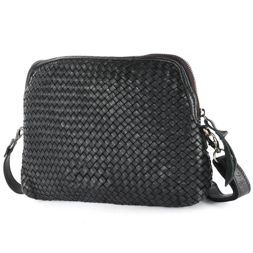 Leather Basketweave Crossbody Bag WOMEN - Accessories - Handbags - Crossbody bags Spaghetti Western