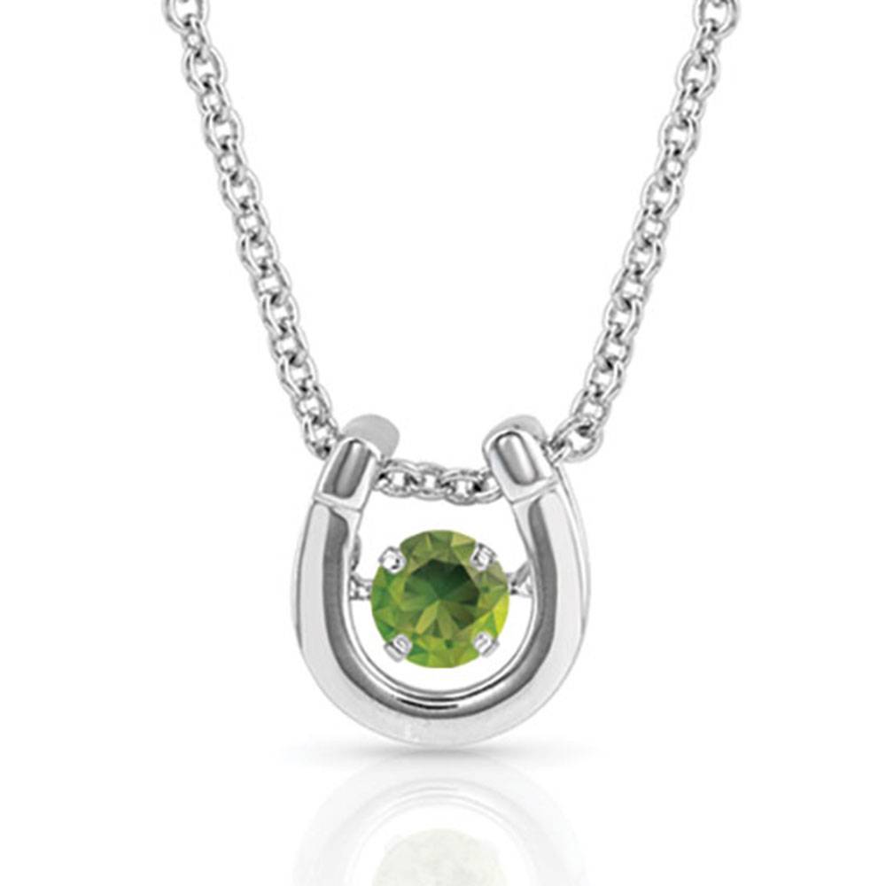 Montana Silversmith Dancing Birthstones Horseshoe Necklace - August WOMEN - Accessories - Jewelry - Necklaces Montana Silversmiths