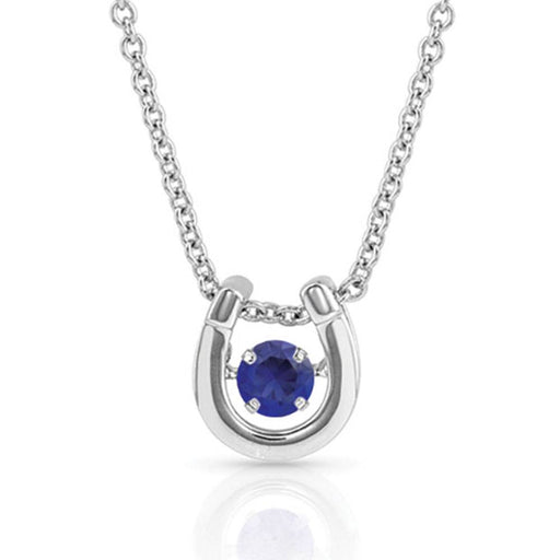 Montana Silversmith Dancing Birthstones Horseshoe Necklace - September WOMEN - Accessories - Jewelry - Necklaces Montana Silversmiths