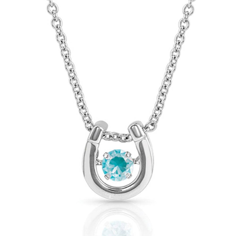 Montana Silversmith Dancing Birthstones Horseshoe Necklace - December WOMEN - Accessories - Jewelry - Necklaces Montana Silversmiths