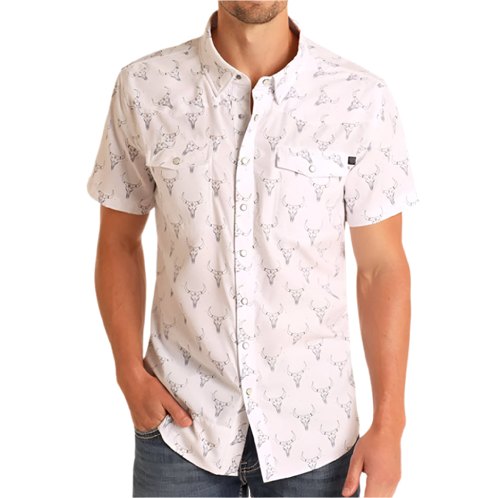 Rock & Roll Denim Men's Longhorn Snap Shirt MEN - Clothing - Shirts - Short Sleeve Panhandle