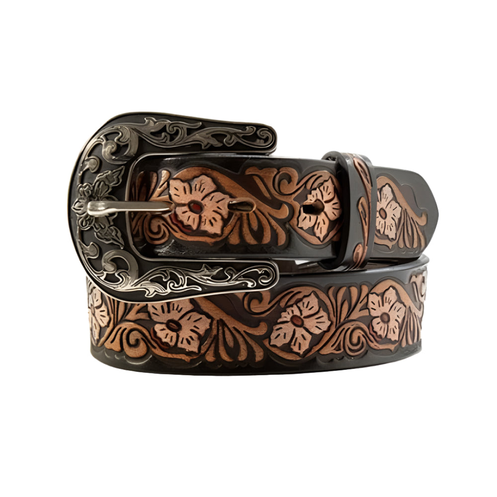 Nocona Girl's Floral Hand Tooled Western Belt KIDS - Accessories - Belts M&F Western Products