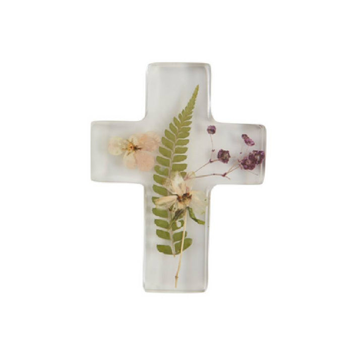 Mud Pie Dried Flowers/Fern Resin Cross HOME & GIFTS - Gifts Mud Pie