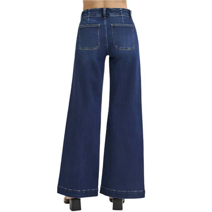 Risen High Rise Wide Leg Front Slit Jeans WOMEN - Clothing - Jeans Risen Jeans