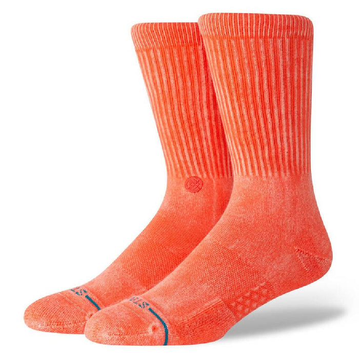 Stance Men's Icon Dyed Crew Socks - Coral MEN - Clothing - Underwear, Socks & Loungewear - Socks Stance