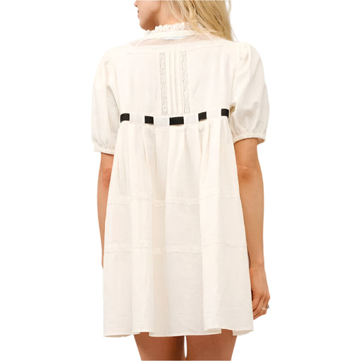 Gauze Bow Puff Sleeve Mini Dress WOMEN - Clothing - Dresses Blue B