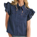 * Embroidered Cut Out Top - FINAL SALE WOMEN - Clothing - Tops - Short Sleeved En Merci