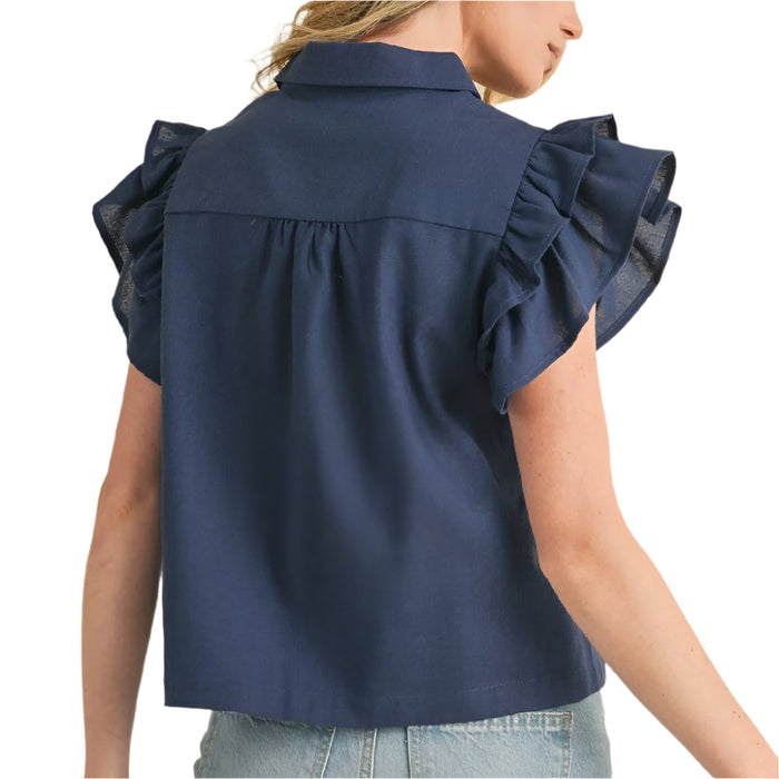 * Embroidered Cut Out Top - FINAL SALE WOMEN - Clothing - Tops - Short Sleeved En Merci