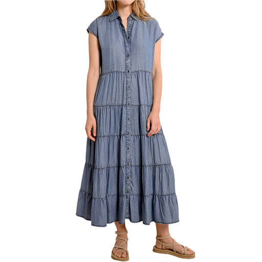 Long Ruffled Woven Shirt Dress WOMEN - Clothing - Dresses Molly Bracken