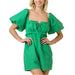 * Square Neck Babydoll Gingham Romper - FINAL SALE WOMEN - Clothing - Jumpsuits & Rompers Day + Moon