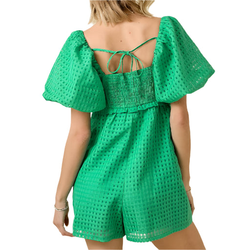 * Square Neck Babydoll Gingham Romper - FINAL SALE WOMEN - Clothing - Jumpsuits & Rompers Day + Moon