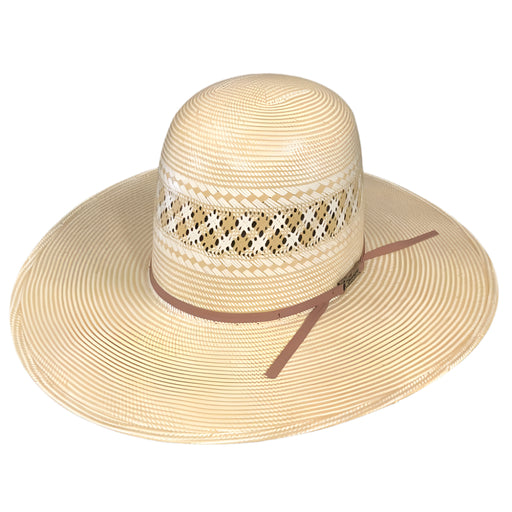 American Two Tone Vented 4 1/4" Straw Open Crown Hat HATS - STRAW HATS American Hat Co.