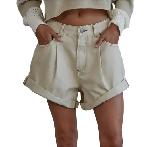 Woven Cotton Denim Shorts WOMEN - Clothing - Shorts By Together