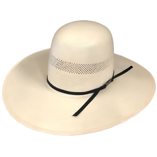 American Solid Weave Fancy Vent 4 1/4" Open Crown Straw Hat HATS - STRAW HATS American Hat Co.