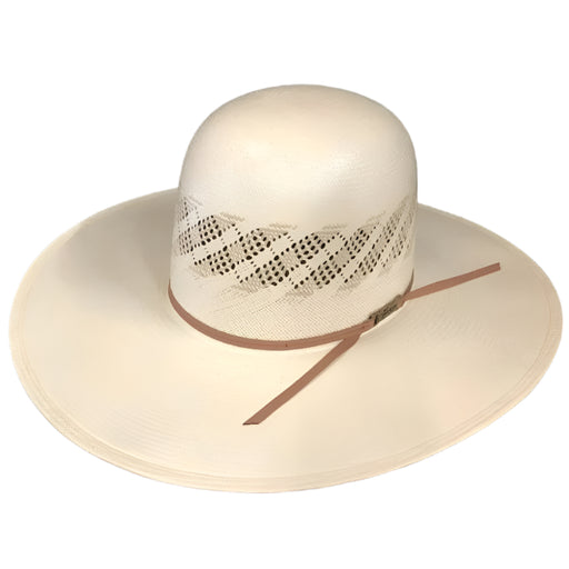 American Fancy Vent Two Tone 4 1/4" Brim Open Crown Straw Hat HATS - STRAW HATS American Hat Co.