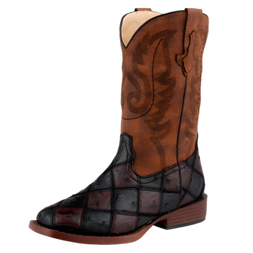 Roper Youth Faux Ostrich Western Boot KIDS - Footwear - Boots Roper Apparel & Footwear