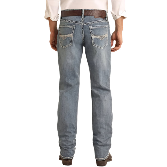 Rock & Roll Denim Men's Ladder Stitch Tapered Boot Cut Jeans MEN - Clothing - Jeans Panhandle