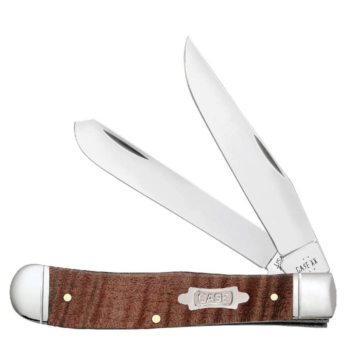 Case Brown Curly Maple Wood Trapper w/Box Knives W.R. Case