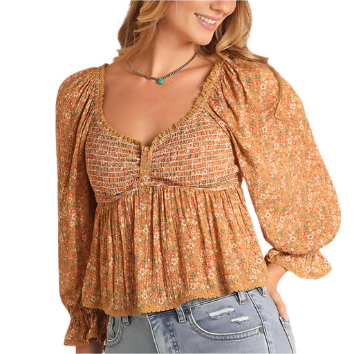 Rock & Roll Denim Women's Ditsy Floral Blouse WOMEN - Clothing - Tops - Long Sleeved Panhandle