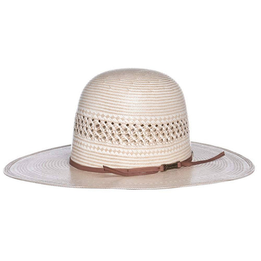 American Fancy Vent Two Tone 4-1/2" Brim Open Crown Straw Hat HATS - STRAW HATS American Hat Co.