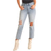 Rock & Roll Denim Women's Distressed Straight Cropped Jeans WOMEN - Clothing - Jeans Panhandle