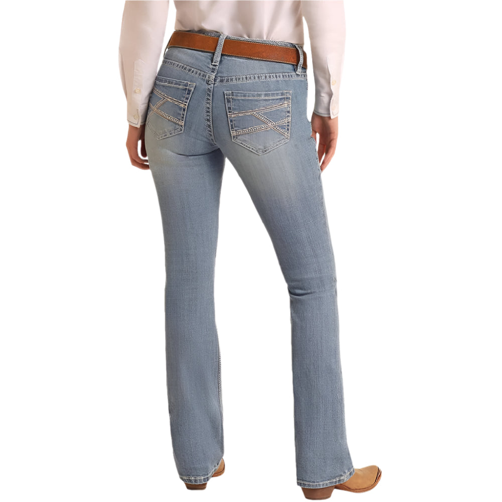 Rock & Roll Denim Women's Crossed Embroidery Riding Jeans WOMEN - Clothing - Jeans Panhandle