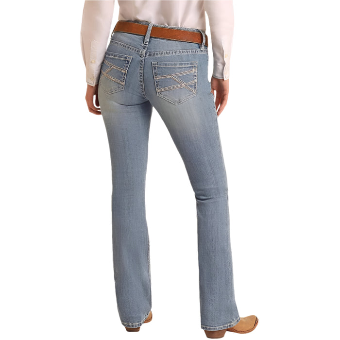 Rock & Roll Denim Women's Crossed Embroidery Riding Jeans WOMEN - Clothing - Jeans Panhandle