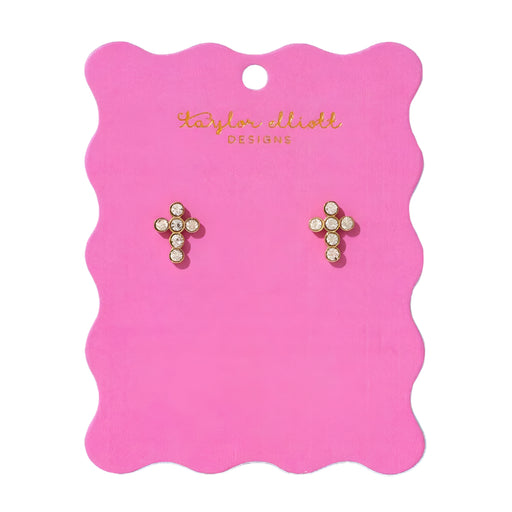 Faith Crystal Gem Cross Earrings WOMEN - Accessories - Jewelry - Earrings Taylor Elliott Designs
