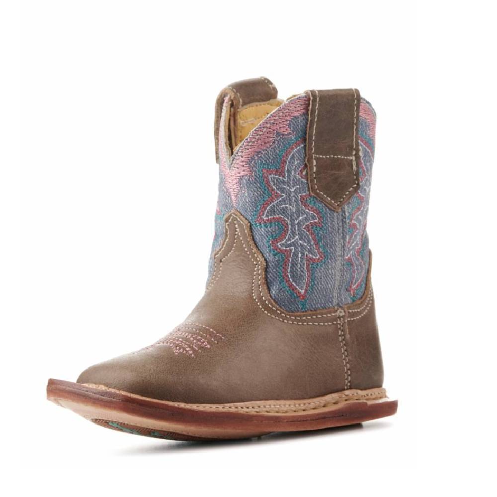 Roper Infant Cowbabies Oiled Brown Leather Boot KIDS - Baby - Baby Footwear Roper Apparel & Footwear